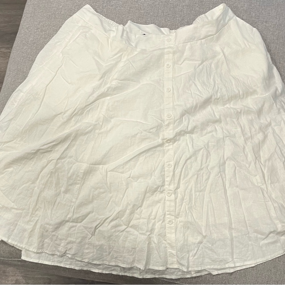 Torrid Cream A-Line Pleated Skirt Knee-Length Casual - 3X